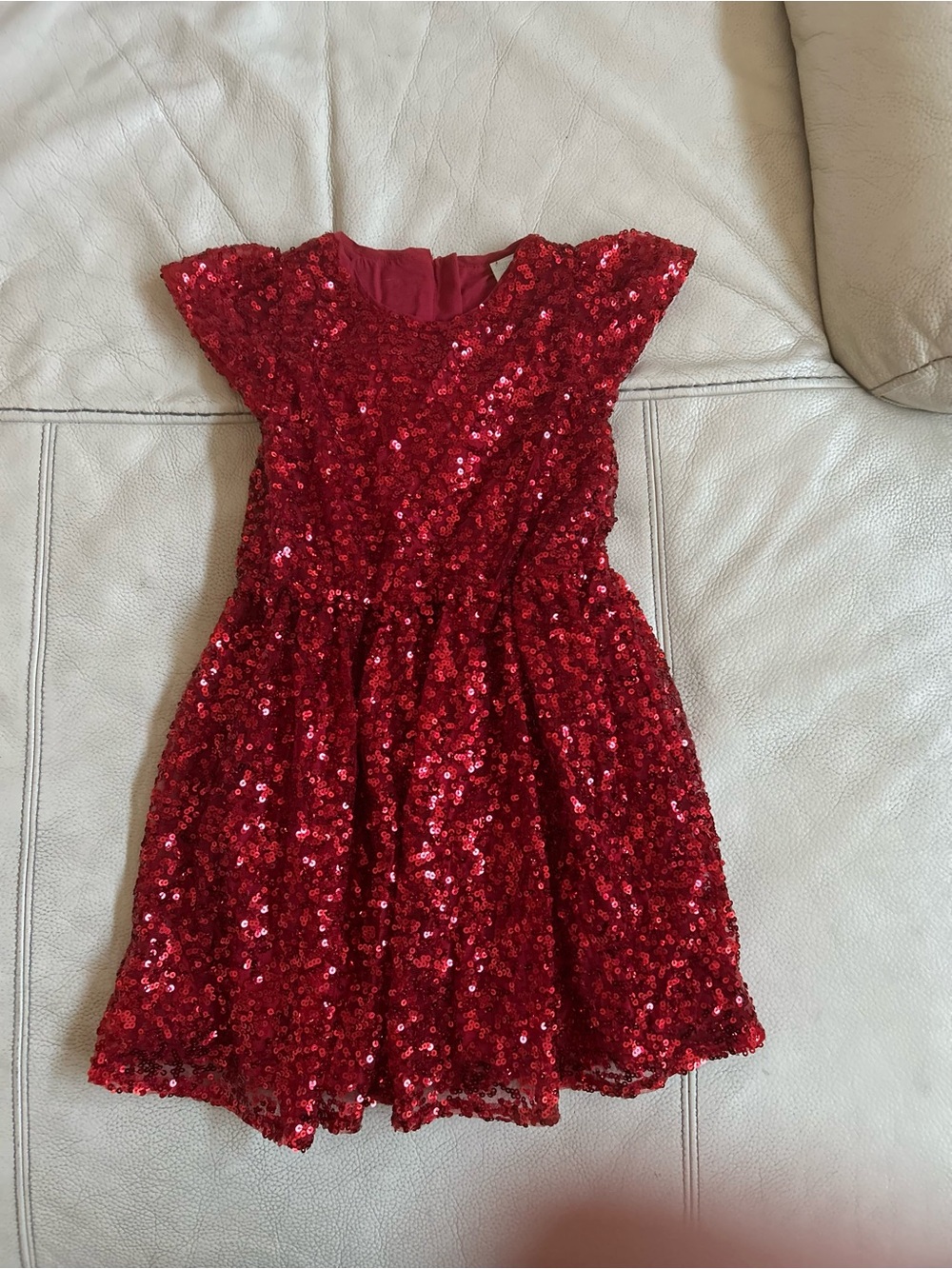 Girls Red Sequin Party Dress, Size 4